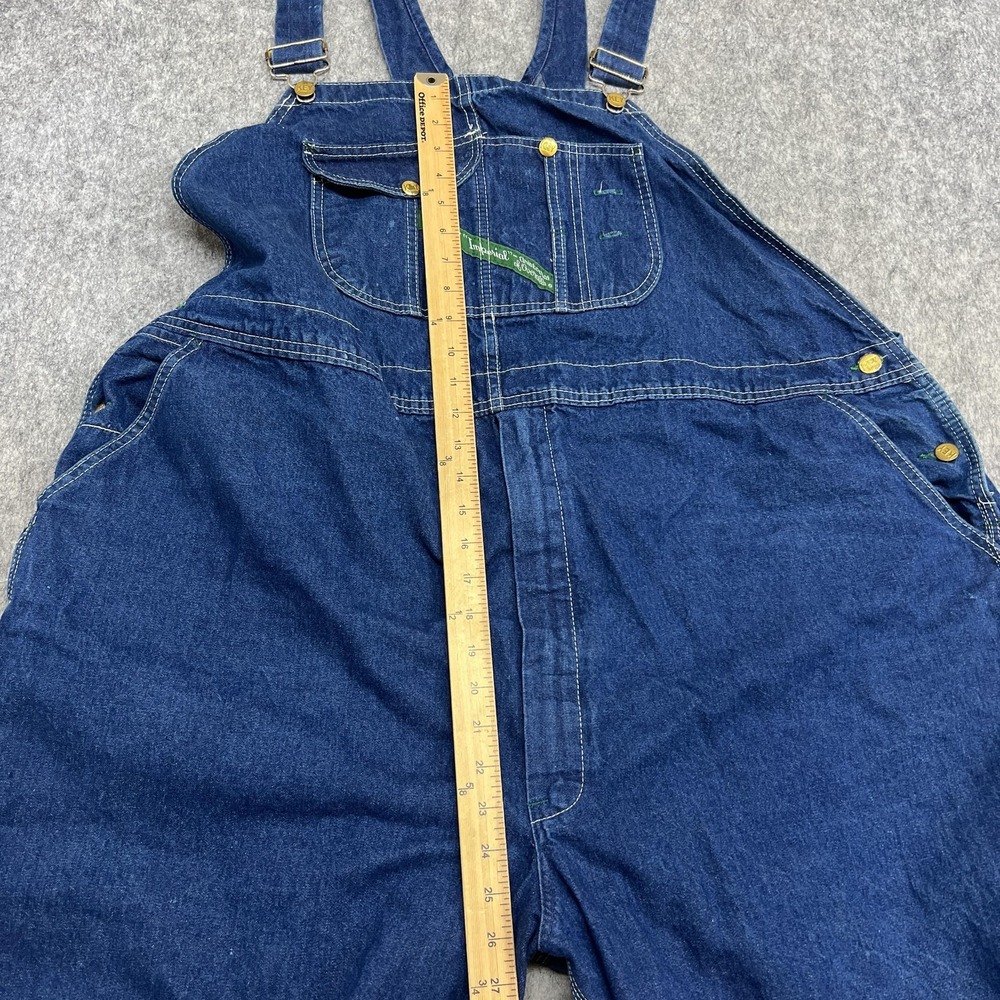 Key Imperial Bib Overalls Mens 52x30 Blue Denim Relaxed Fit Big Tall Workwear - Picture 10 of 16